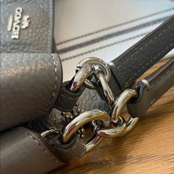 Coach Pebble Leather Shoulder Bag in Gray - Picture 7 of 7